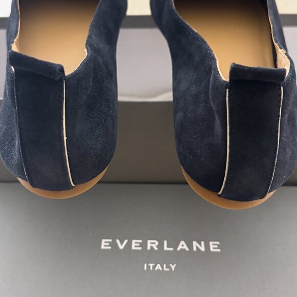 NIB Everlane The Day Glove Flat Heel Woman's sz 11 Suede Navy Blue Narrow Fit - Picture 7 of 12